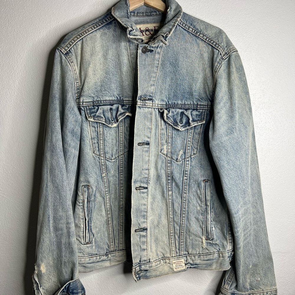 Abercrombie & fitch denim jacket men’s size XL blue
